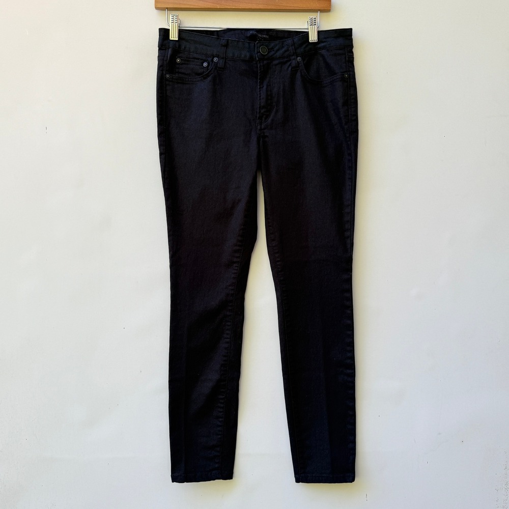 Dylan George Jeans Womens 28 Black‎ Skinny Mid Rise Moto Indie Goth Grunge Waxed